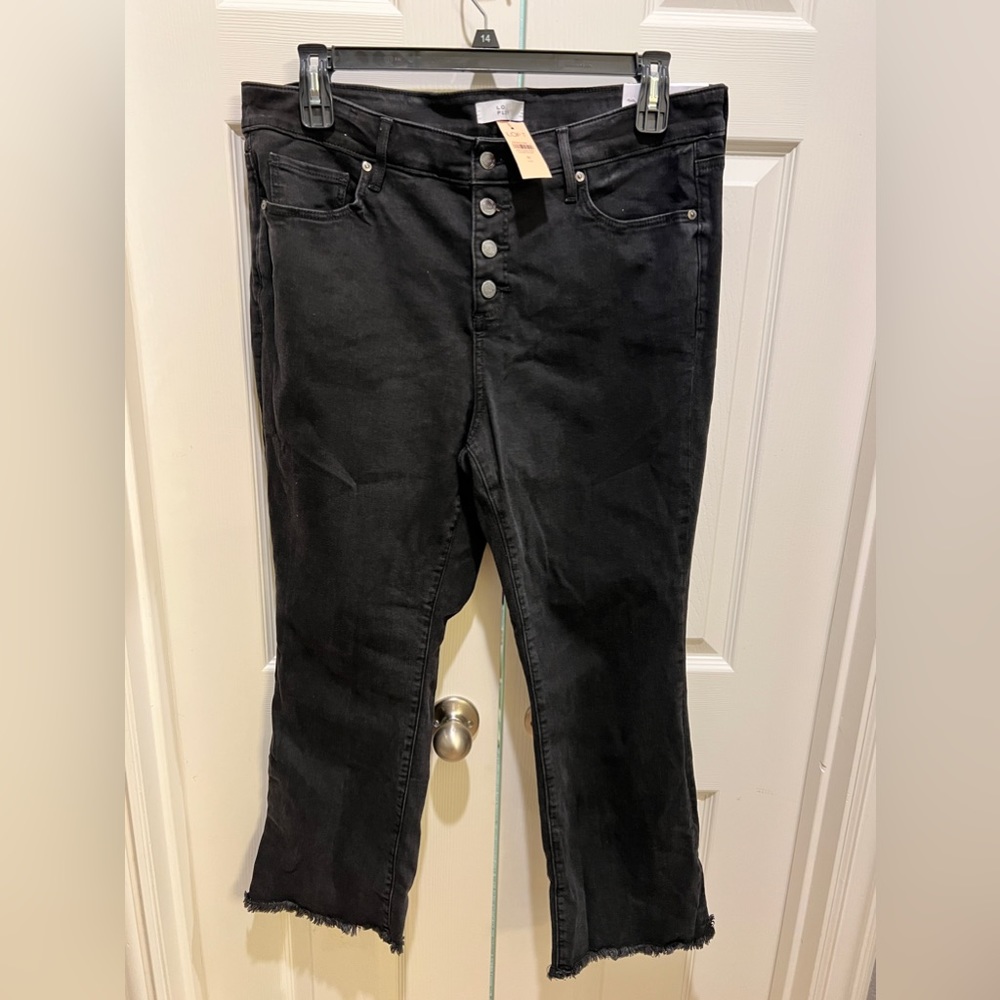 Loft Plus size 14 flare crop jeans